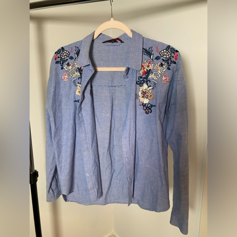 Tom Tailor Denim Embroidered Shirt - Size S - Picture 5 of 10